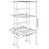 3 Tier Clothes Drying Rack with Wheels Silver 60 X 70 X 129 Cm