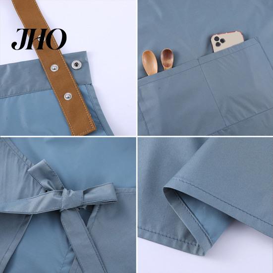 Easy Clean Apron Solid Color Kitchen with Dual Pockets Waterproof Oil-proof Adjustable Breathable Men Women Chef Cooking Baking Bib