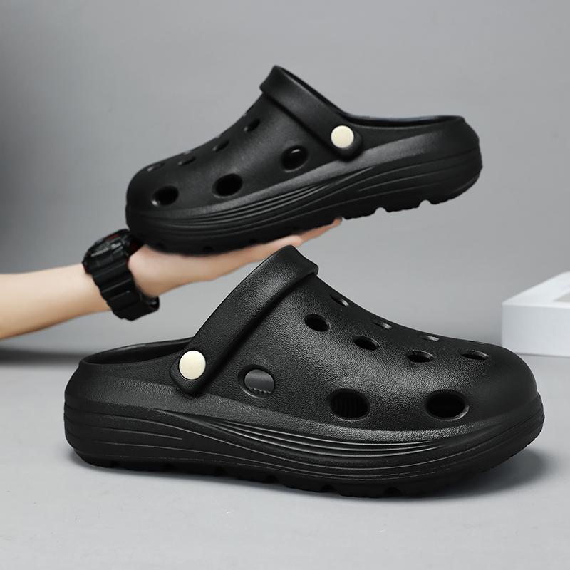 Fashion Men's Sandals Slippers for Men Shoes for Men Flat Sandals Hole Shoes Non-Slip Thick Bottom Indoor and Outdoor Wear-resistant New