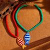 Bohemia Fashion Dopamine Color-matched Beaded Small Fish Pendant Necklace for Women Summer Beach Vacation Collar Chain Jewelry
