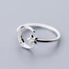 Women Zircon Moonstone Dolphin Cat Tassel Open Ring Adjustable Wedding Party Jewelry Gift
