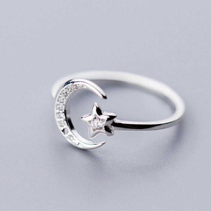 Women Zircon Moonstone Dolphin Cat Tassel Open Ring Adjustable Wedding Party Jewelry Gift