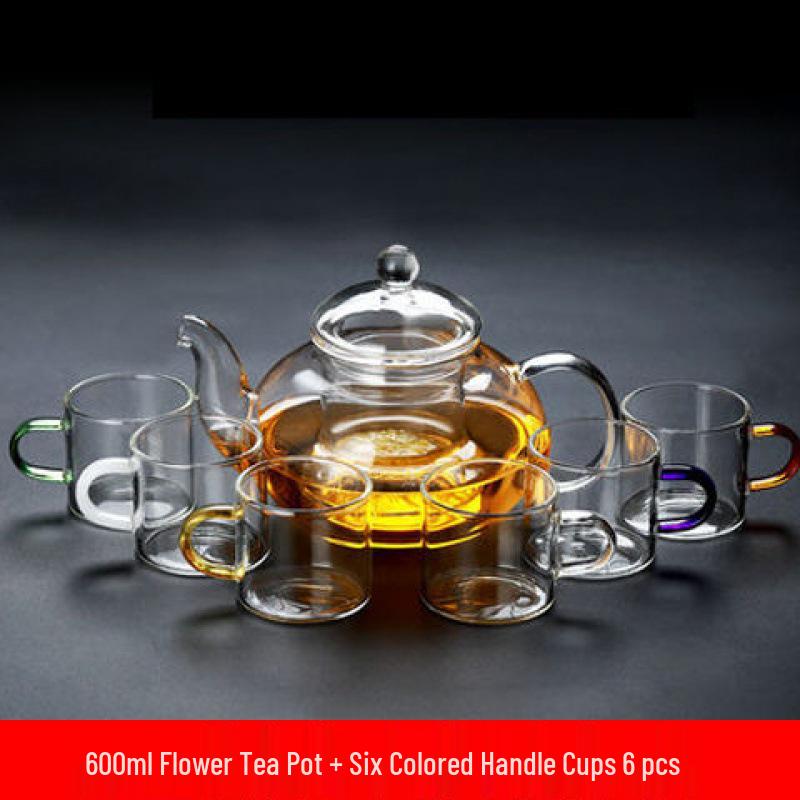 Heat-Resistant Glass Tea Cup with Handle - Household Gongfu Style, Transparent and Thickened for Individual Use