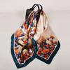 Winter Blue Red Silk Scarf Hijab Ladies Fashion Accessories Satin Square Scarves Foulard Spring Fall Head Scarves Shawls 90*90cm