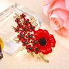 Women Men Exaggerated Luxury Exquisite Crystal Flower Poppies Badges Brooch Fashion Elegant Lady Party Wedding Pin Accessories