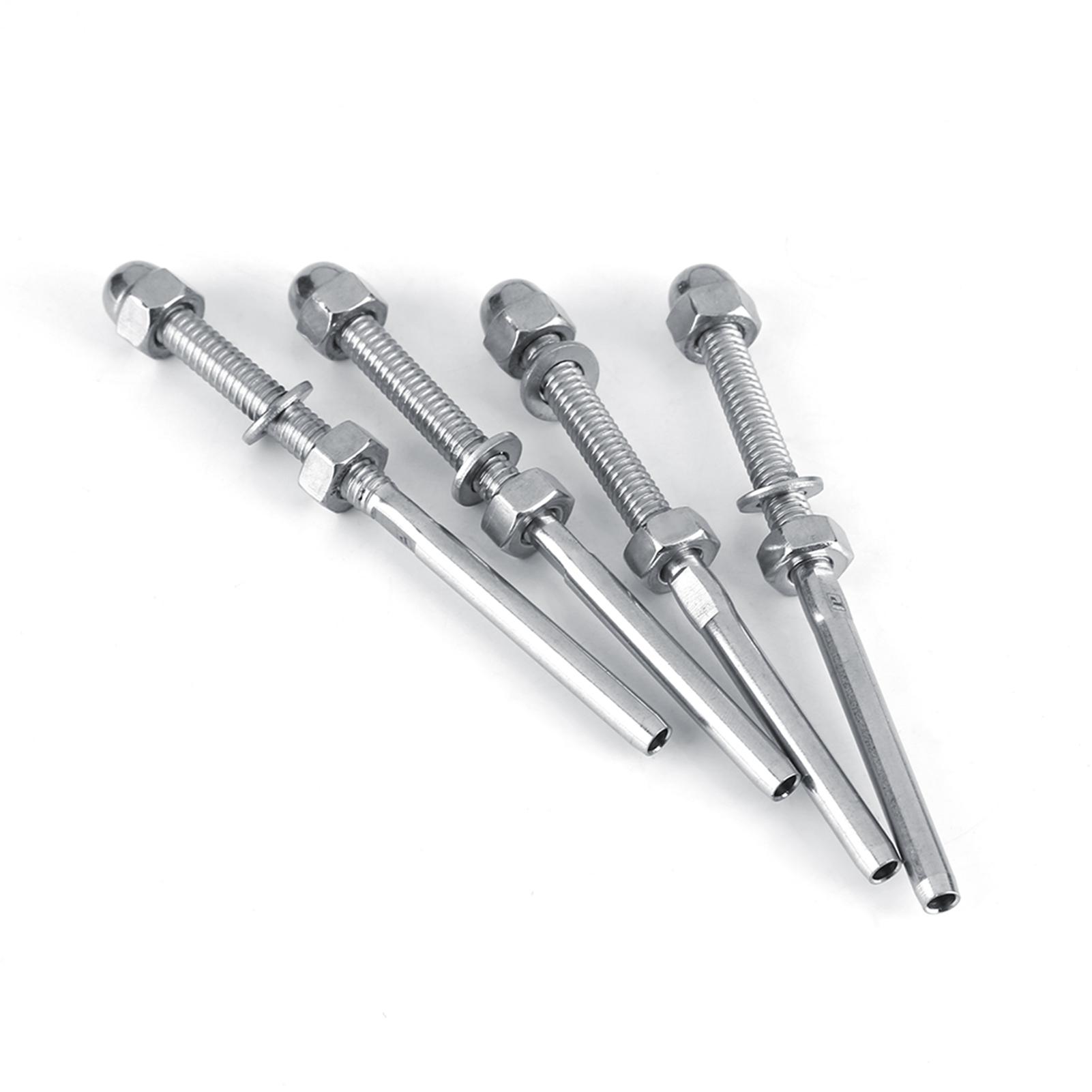 

10 шт. Концевые наконечники-натяжители с резьбой из нержавеющей стали для системы кабельных ограждений 1/8