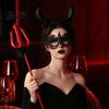 Párty potřeby s ďábelskou tématikou Rohy Čelenka Trojzubec Krajková maska na oči Sada, Halloweenská maškaráda pro ženy Červené ďábelské kostýmové doplňky pro dospělé, Plesy,