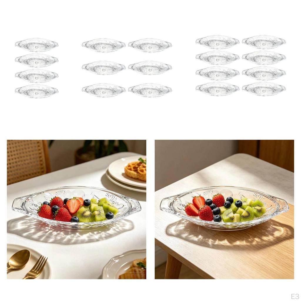 4 Pieces Dessert Bowl Banana Split Bowls Ice Cream Fruit Acrylic Material Ergonomic Boat