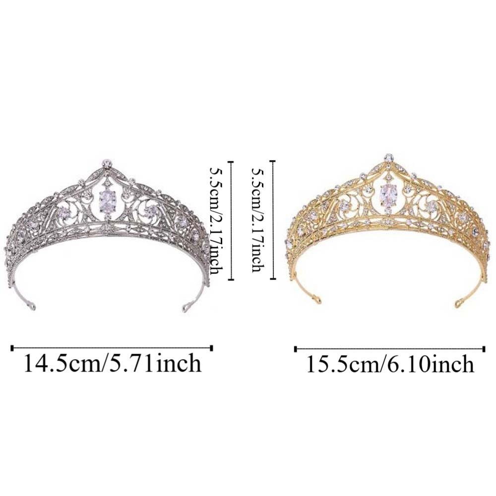 Vintage Crown Hair Accessory Elegant Princess Rhinestone Tiara Exquisite Bride Silver Crown  Party