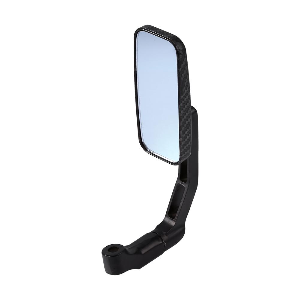 Pair Universal Motorcycle Bike Rectangle Rear View Mirrors 8mm 10mm Carbon Fiber