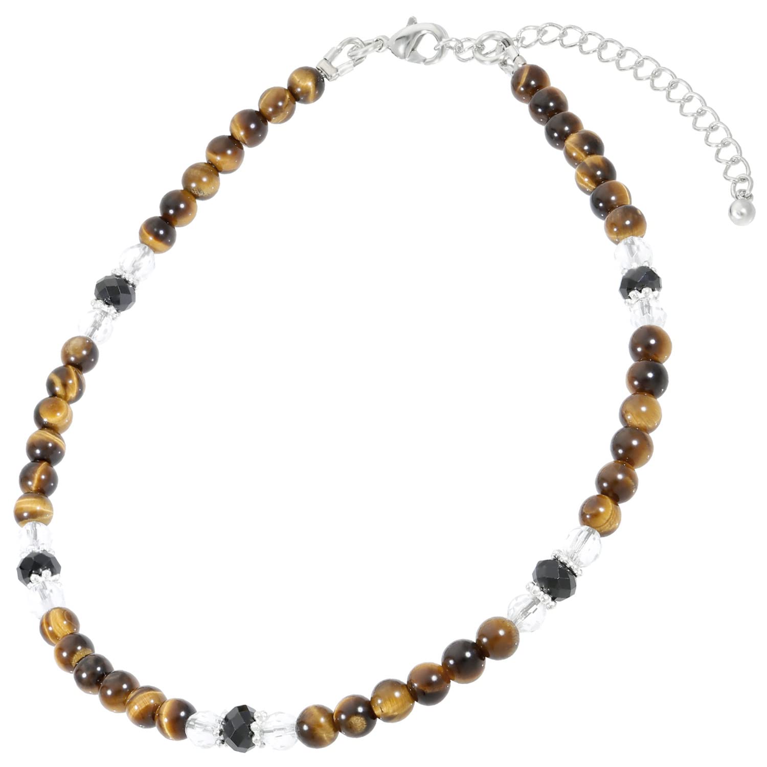 

[Shinjuku Gin no Kura] Natural Stone Anklet (Yellow Tiger Eye) Length: Approx. 24.5-30cm (Adjustable) Men s Natural Stone Accessory, Yellow Tiger Eye