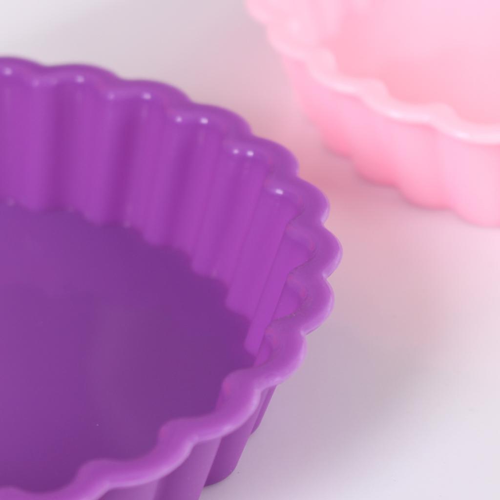 Silicone Tart Molds Mini Quiche Molds Non-Stick Round Fluted Flan Pan With Loose Bases Cake Mold Cake Pastry Tools Accessories