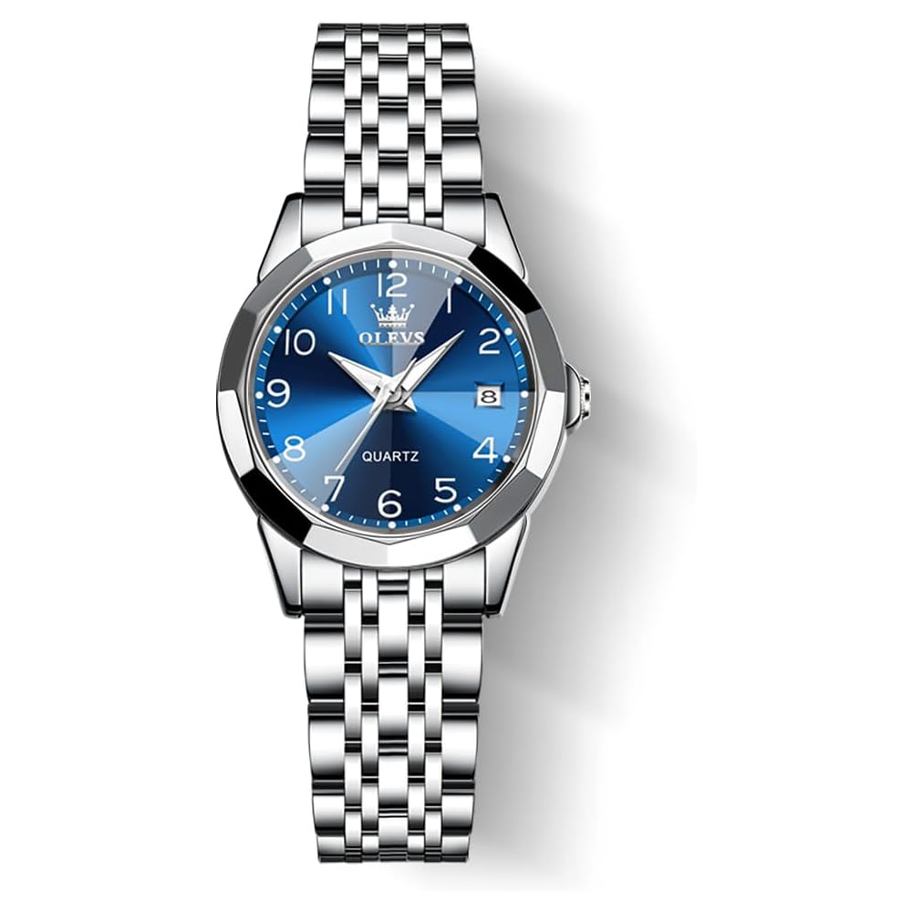 OLEVS Women s Classic Quartz Watch Japanese Made Stainless Steel Band Luminous Waterproof Business Watch