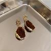 Resin Stud Earrings Vintage Square Stone Earrings New Zircon Earrings  Women Jewelry
