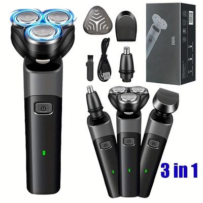 USB Cable Men's Shaver, Electric Shaver, with Multi-functional Blade Head, Washable