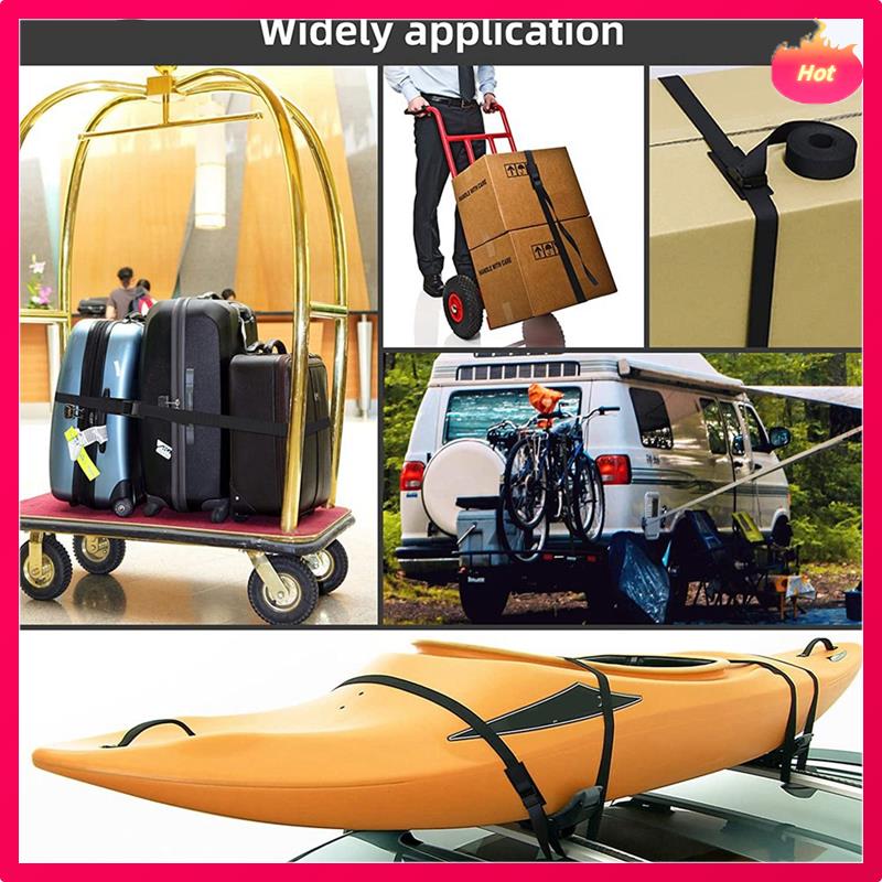

Lashing Straps With Adjustable Cam Buckles Tie Down Cinch Straps Up To 550Lbs For Packing,Cargo,Luggage 6 Pack чорний