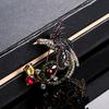 Creative Full Rhinestone Long Tail Birds Brooches For Women Men Exquisite Funny Flying Bird Lapel Pins Animal Badge Jewelry Gift
