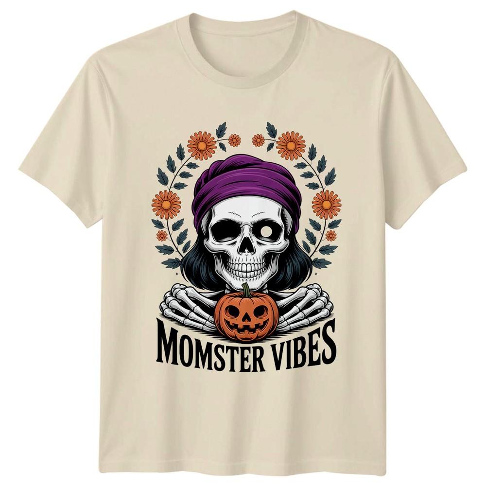 Momster Vibes Unisexs TShirt Skeleton Pumpkin Halloween Halloween Gift For Her
