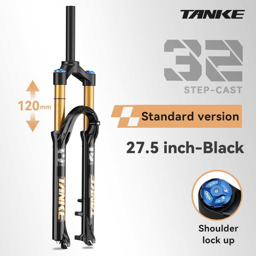 TANKE Bike Fork Rebound Adjustable MTB Air Front Suspension 26/27.5/29 Inch 120mm Travel Quick Release Fork Bicycle Accessories
