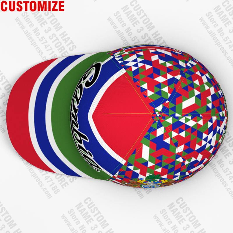 Cappellino da Baseball Gambia Gratuito Nome Numero 3D Personalizzato Logo Squadra Araba Cappello Gm Paese Gmb Viaggio Nazione Francese Bandiera Islamica Araba Copricapo