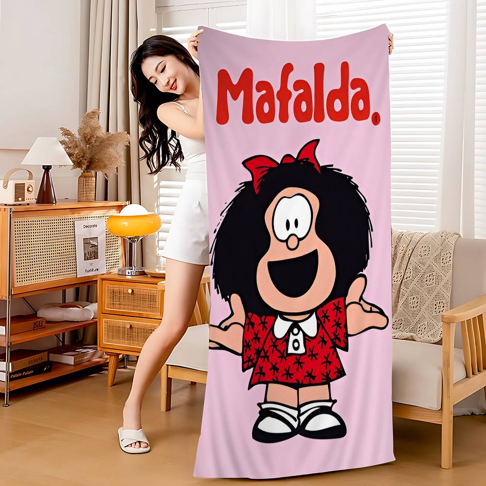 

Cute Cartoon M-Mafalda Bath Towel Microfiber Soft Water Absorbing Breathable For Girl Kids Decorative Cartoon Beach Towel W30*H60(CM)