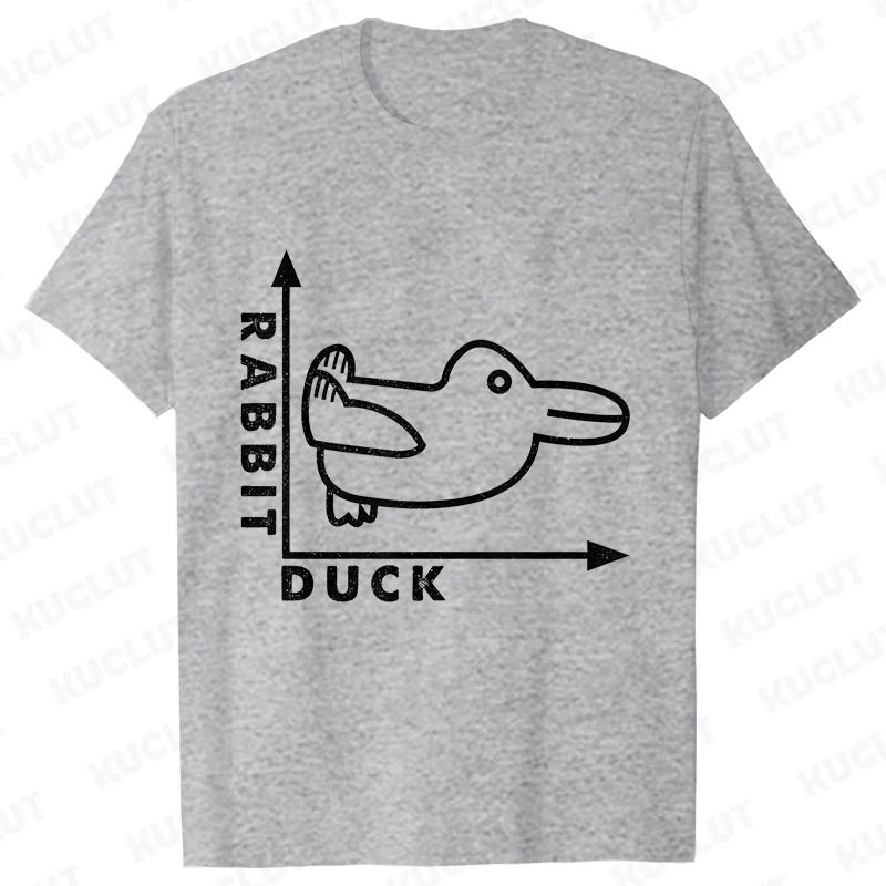 Duck Rabbit Fun Math T Shirt Birthday Gift for Men Funny Adult T-Shirt Men Short Sleeve Tshirt Men Funny Graphic Tee Shirt Tops