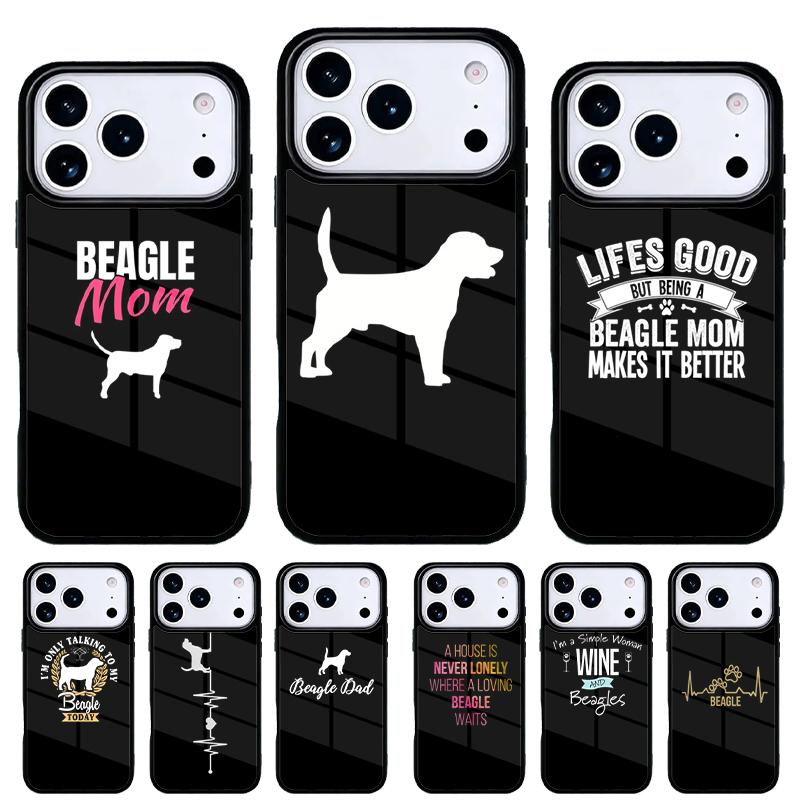 Cute Beagle mum Dog Phone Case for iPhone 17 16 15 14 13 Pro Max Back Cover for 12 11 Pro Coque