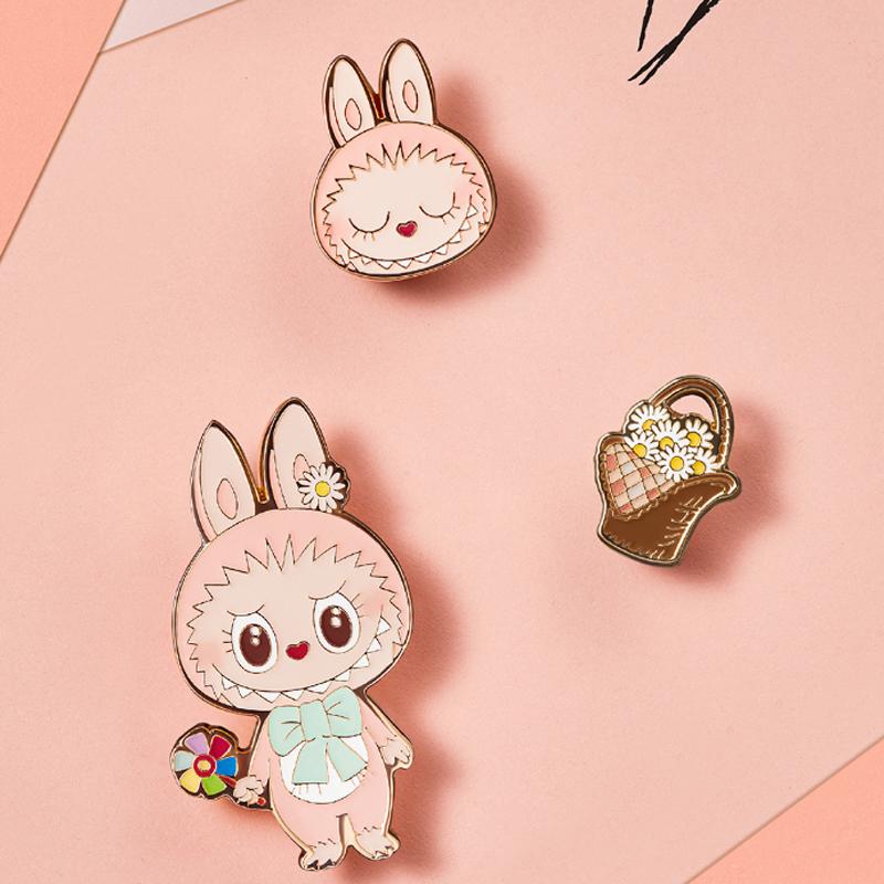 New POP MART LABUBU MOKOKO Sweetheart Collection, Let's Go Flower Picking Combination Badge Trend Based Products PPMT-2309-0035