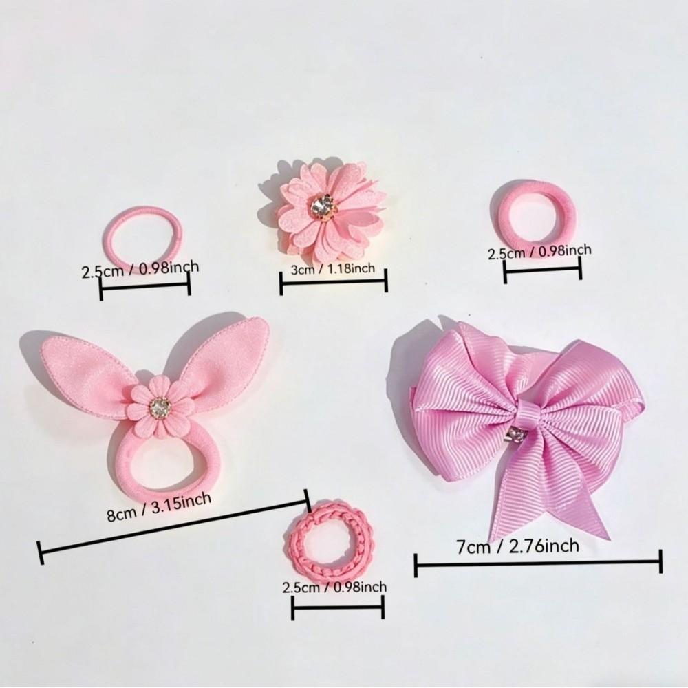 Set di elastici per capelli in tessuto per bambini, fermagli colorati a forma di fiocco, styling per capelli per bambine