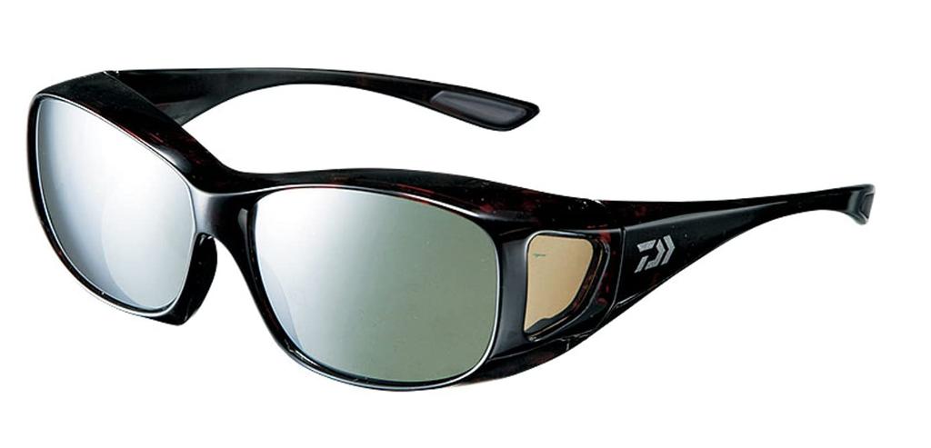 Daiwa Fishing Polarized Green Flash Silver Mirror Sunglasses, Overglasses, DO-4033,