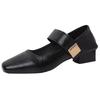French evening breeze comfortable Mary Jane single shoes women's 2025 spring new shallow mouth word with soft sole small leather shoes tide