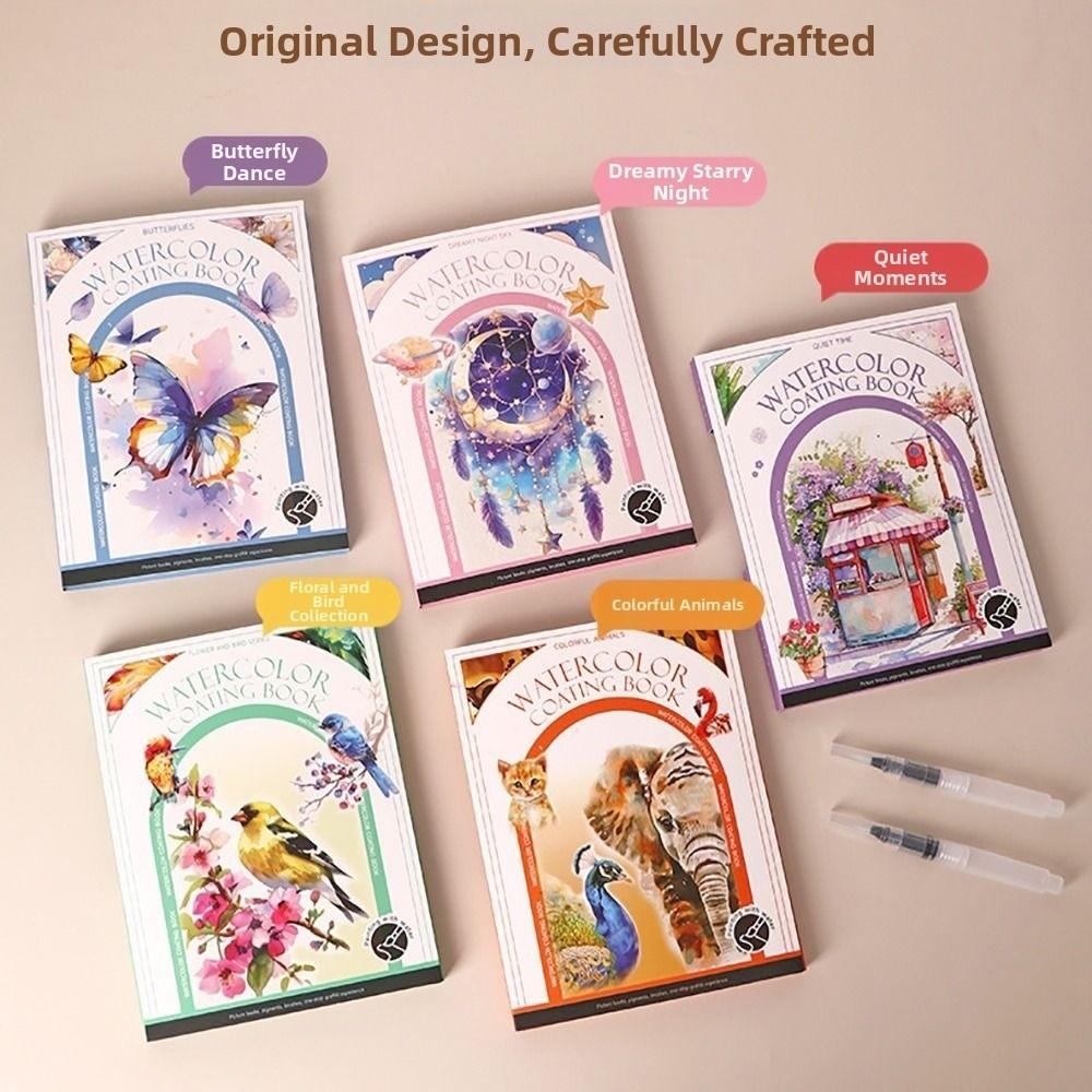 Decompression Coloring Book Set Tri-fold Drawing Notebook New Art Painting Book  Art Painting