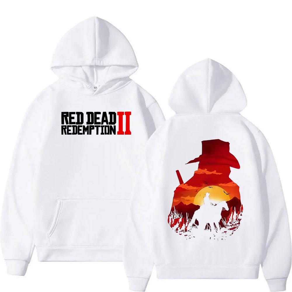 Heißer Red Dead Redemption 2 Print Hoodie Herren Hochwertig Mode Oversized Sweatshirt Unisex Retro Langarm Pullover Mit Kapuze