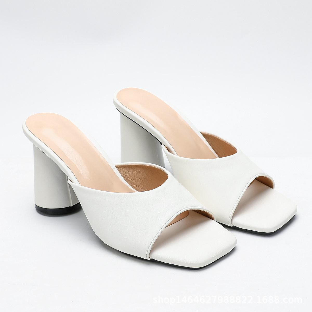 

Летние новые женские летние прохладные тапочки для улицы, ленивые туфли на одной педали 43 белый