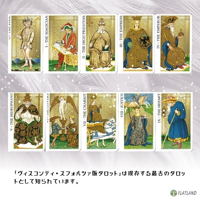 Visconti Tarot Mini Tarotové čtení Instrukce Japonský manuál v ceně Pravé tarotové karty 78 karet Mini velikost