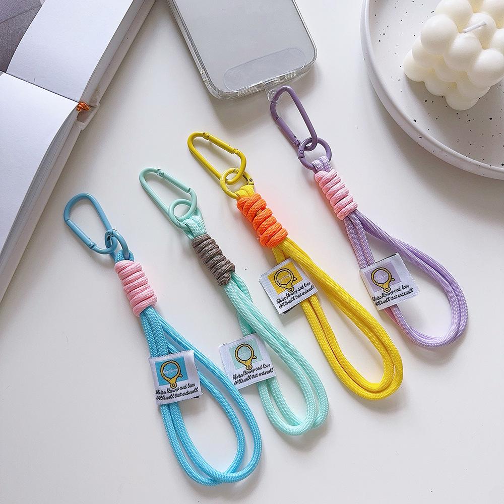 Double Rope Nylon Braided Keychain for Mountaineering, Couple Mobile Phone Rope Bag Pendant.