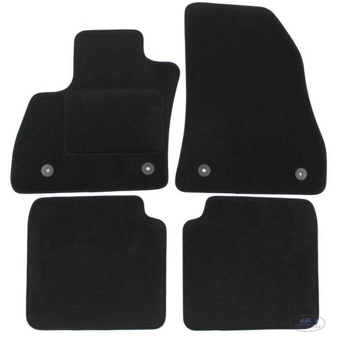 Tapis De Sol Noir Velours - J&J AUTOMOTIVE - Fiat 500L - Sur Mesure - Antidérapant - Imperméable