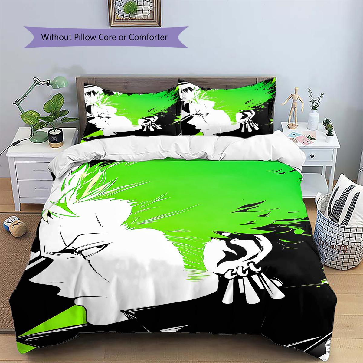 

Zoro Patterned Pillowcase & Duvet Cover Set Anime Elegant Themed Bedding for Bedroom Decoration for Fans.-TING 135x200cm