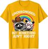 Undiagnostiziert, aber irgendetwas stimmt nicht Waschbär Opossum Grafik T-Shirt Lässiges Baumwoll-T-Shirt für Männer Frauen