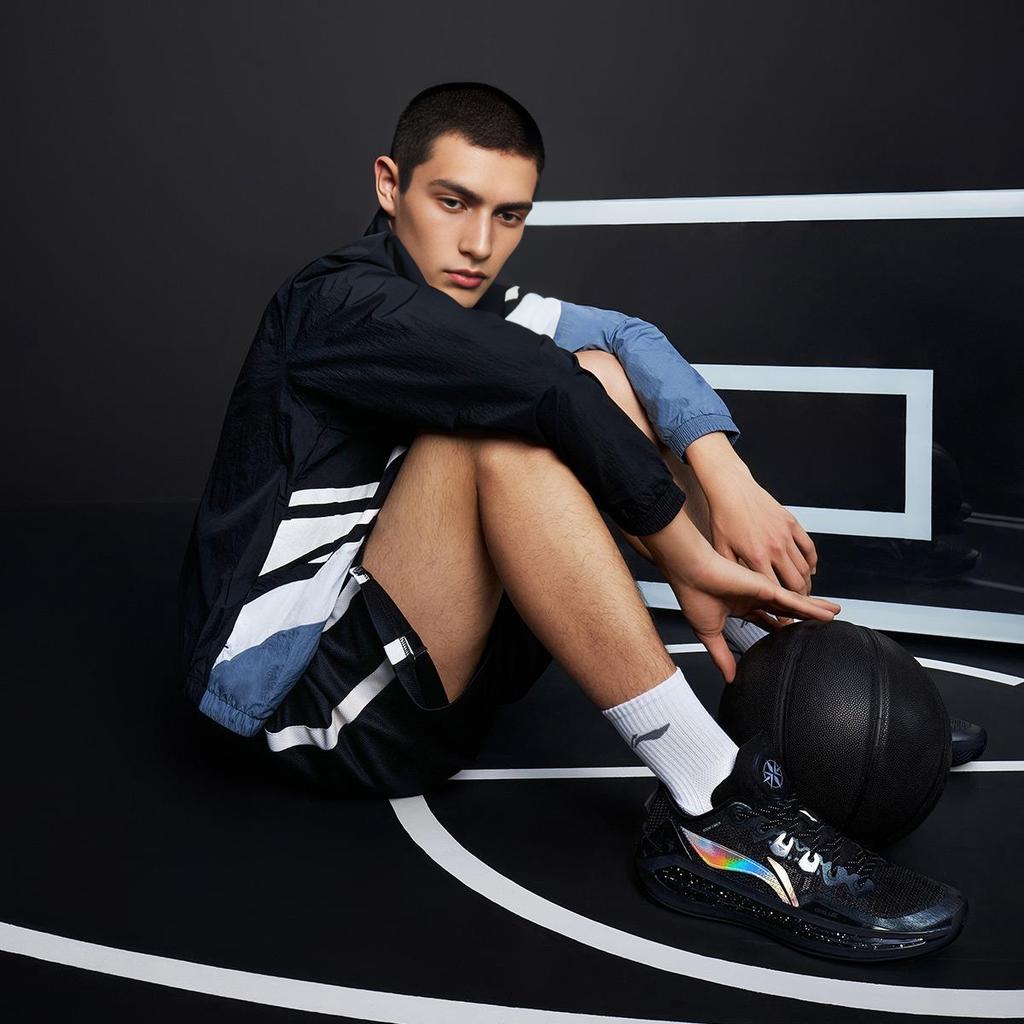 LiNing Blade 3 V2 Obsidian Stoff Støtdemping Sklisikker Lett Rebound Lavsko Basketballsko Unisex Sneakers Svart ABAT057-19