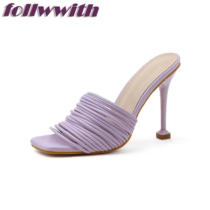 Fashion Blue Narrow Band Women Slipper Square Toe Concise Summer Concise Sexy Fashion Sandals Fashion Modern Unique Daily Shoes
