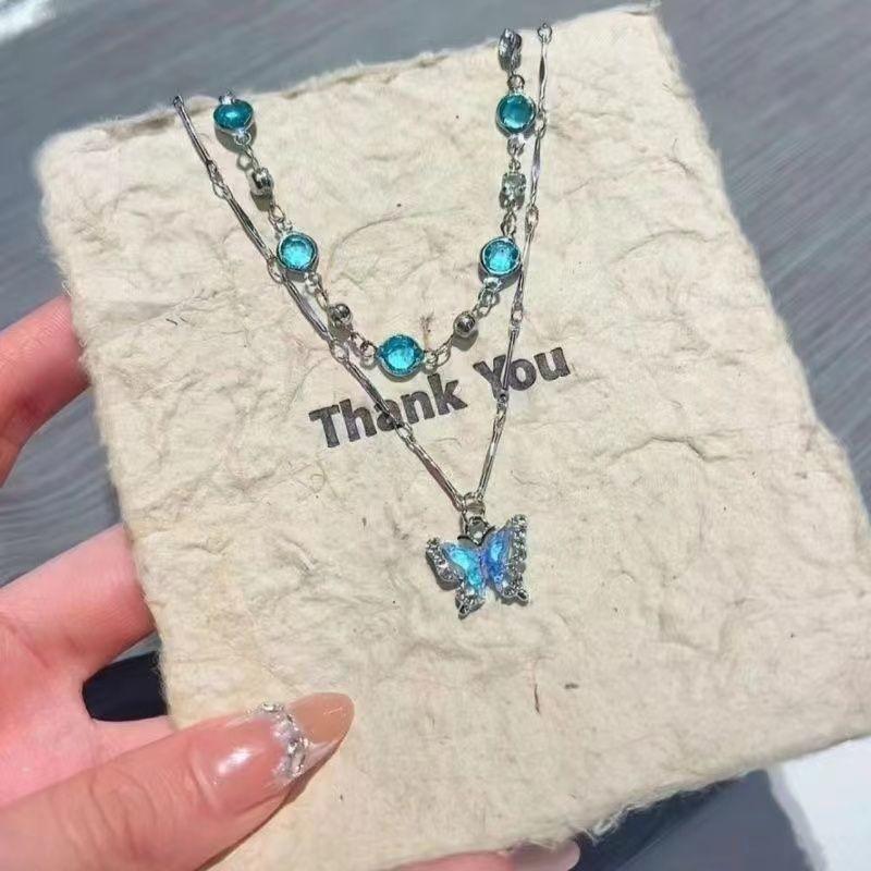 Black cat pink star beaded necklace female summer y2k hottie versatile accessories sweet cool collarbone chain