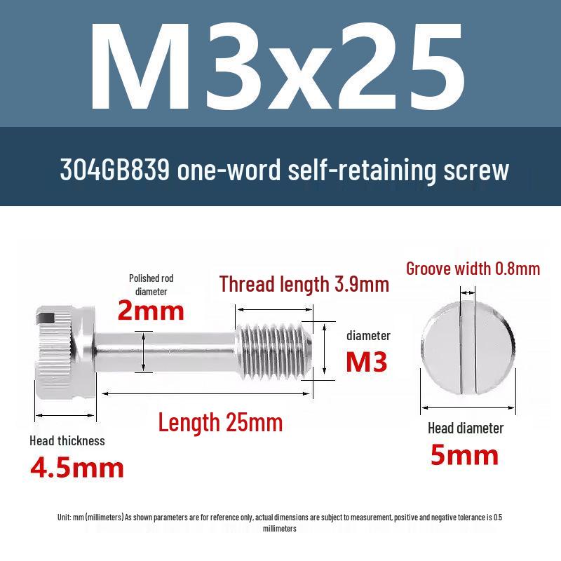 Yigu 304 Anti-Loosening Knurled Head Captive Screw with Anti-Slip Design