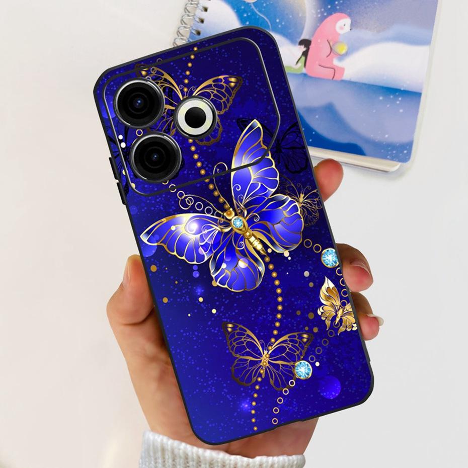 2024 Fashion Case For Tecno Pova 6 Neo Black Silicone Soft TPU Back Cover For Tecno Pova 6Neo 4G Phone Cases