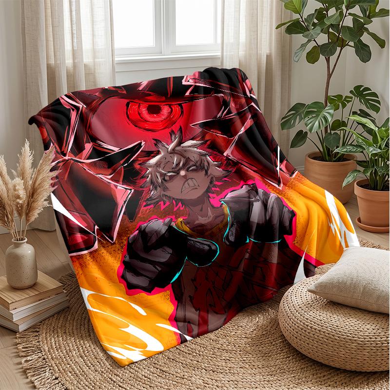 GachiakutaPrinted Flannel Blanket Cozy Skin-Friendly Warm Throw for Couch Bed Indoor Daily Use