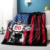 1PC Custom Name Baseball Spirit: USA Pride flannel blanket versatile, all-season throw suitable for the living room, bedroom, camping, travel, and gif