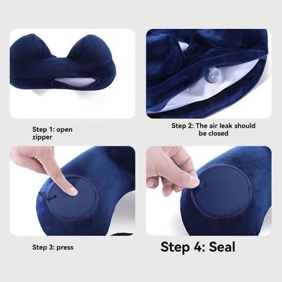 U-Shaped Comfortable Self-inflating Air Pillow Neck Support Inflatable Airplane Travel Neck Pillow Inflatable Sleeping Pillow