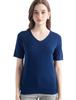 Women's Slim Fit Wool V-Neck Short Sleeve Basic T-Shirt