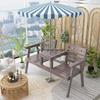 Solid Wood Outdoor Folding Bench Chair for Garden, Courtyard, or Balcony