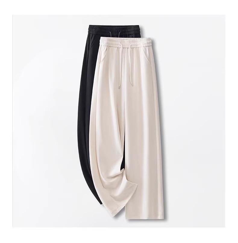 Women's High-Waisted Wide-Leg Pants - 2025 Spring/Autumn Collection: Slimming, Loose, Petite Fit, Straight-Leg Trousers